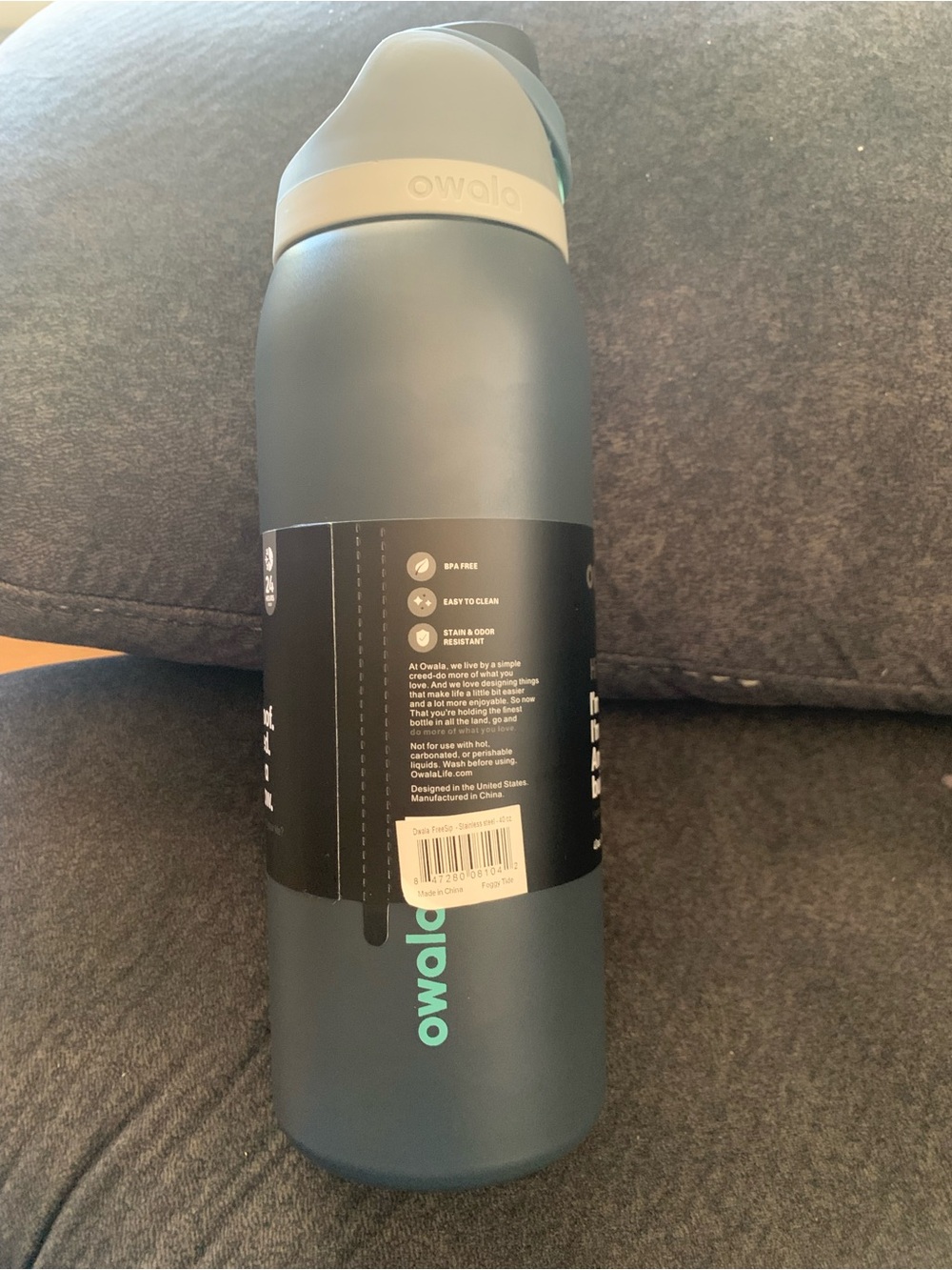 NWT - Owala 40oz FreeSip Stainless Steel Water Bottle - Foggy Tide